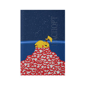 Обложка для паспорта матовая кожа с принтом Pokemon GO в Петрозаводске, натуральная матовая кожа | размер 19,3 х 13,7 см; прозрачные пластиковые крепления | pikachu | pokeball | pokemon go | доллар | золото | игра | пикачу | покебол | покемон