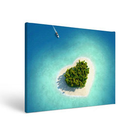 Холст прямоугольный с принтом Остров в Петрозаводске, 100% ПВХ |  | вода | дерево | лето | море | океан | остров | пальмы | песок | сердечко | сердце | синий