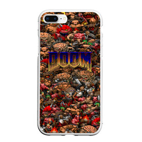 Чехол для iPhone 7Plus/8 Plus матовый с принтом Doom Все монстры (pixel art) в Петрозаводске, Силикон | Область печати: задняя сторона чехла, без боковых панелей | 