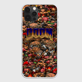 Чехол для iPhone 12 Pro с принтом Doom. Все монстры (pixel art) в Петрозаводске, силикон | область печати: задняя сторона чехла, без боковых панелей | 