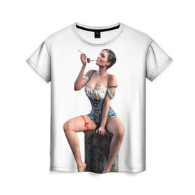 Женская футболка 3D с принтом Novigrad Hooker в Петрозаводске, 100% полиэфир ( синтетическое хлопкоподобное полотно) | прямой крой, круглый вырез горловины, длина до линии бедер | gaming | the witcher | witcher | yennefer | ведьмак | геральт | йеннифер | йеннифэр