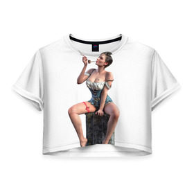 Женская футболка 3D укороченная с принтом Novigrad Hooker в Петрозаводске, 100% полиэстер | круглая горловина, длина футболки до линии талии, рукава с отворотами | gaming | the witcher | witcher | yennefer | ведьмак | геральт | йеннифер | йеннифэр