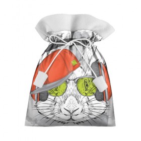 Подарочный 3D мешок с принтом Стильный Кролик в Петрозаводске, 100% полиэстер | Размер: 29*39 см | Тематика изображения на принте: dj | music | rnb | животные | клубная | музыка