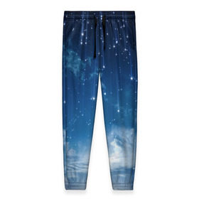 Женские брюки 3D с принтом Звездное небо в Петрозаводске, полиэстер 100% | прямой крой, два кармана без застежек по бокам, с мягкой трикотажной резинкой на поясе и по низу штанин. В поясе для дополнительного комфорта — широкие завязки | вселенная | галактика | звезды | небо | ночь