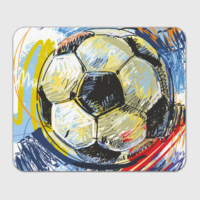 Коврик прямоугольный с принтом Рисованный футбольный мяч в Петрозаводске, натуральный каучук | размер 230 х 185 мм; запечатка лицевой стороны | Тематика изображения на принте: игра | мяч | разводы | спорт | футбол | футбольный
