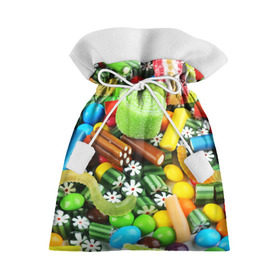 Подарочный 3D мешок с принтом Сладости в Петрозаводске, 100% полиэстер | Размер: 29*39 см | вкуснотища | вкусняшки | глазурь | жевачка | карамель | карамельки | конфетки | конфеты | леденец | мармеладки | сахар | сладости