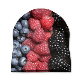 Шапка 3D с принтом Сочные ягоды в Петрозаводске, 100% полиэстер | универсальный размер, печать по всей поверхности изделия | Тематика изображения на принте: богатый урожай | брусника | ерга | земляника | клубника | клюква | малина | морожка | облепиха | рябина | смородина | сок | сочные плоды | фрукты | черника | черноплодка | шиповник | ягоды