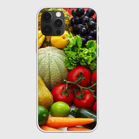 Чехол для iPhone 12 Pro Max с принтом Богатый урожай в Петрозаводске, Силикон |  | Тематика изображения на принте: апельсин | баклажан | банан | богатый урожай | виноград | горох | еда | кабачок | капуста | картофель | лимон | морковь | овощи | огурец | перец | персик | помидор | слива | сочные плоды | томат | тыква