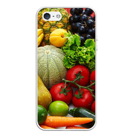 Чехол для iPhone 5/5S матовый с принтом Богатый урожай в Петрозаводске, Силикон | Область печати: задняя сторона чехла, без боковых панелей | апельсин | баклажан | банан | богатый урожай | виноград | горох | еда | кабачок | капуста | картофель | лимон | морковь | овощи | огурец | перец | персик | помидор | слива | сочные плоды | томат | тыква