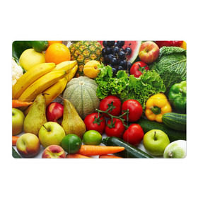Магнитный плакат 3Х2 с принтом Богатый урожай в Петрозаводске, Полимерный материал с магнитным слоем | 6 деталей размером 9*9 см | Тематика изображения на принте: апельсин | баклажан | банан | богатый урожай | виноград | горох | еда | кабачок | капуста | картофель | лимон | морковь | овощи | огурец | перец | персик | помидор | слива | сочные плоды | томат | тыква