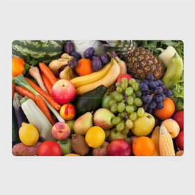 Магнитный плакат 3Х2 с принтом Спелые фрукты в Петрозаводске, Полимерный материал с магнитным слоем | 6 деталей размером 9*9 см | ананас | арбуз | банан | богатый урожай | виноград | горох | груша | еда | капуста | картофель | лук | морковь | овощи | огурец | перец | персик | слива | сочные плоды | томат | фасоль | фрукты | яблоко
