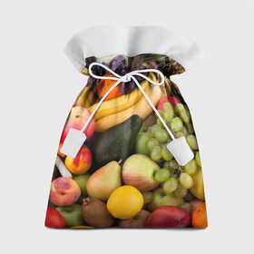 Подарочный 3D мешок с принтом Спелые фрукты в Петрозаводске, 100% полиэстер | Размер: 29*39 см | Тематика изображения на принте: ананас | арбуз | банан | богатый урожай | виноград | горох | груша | еда | капуста | картофель | лук | морковь | овощи | огурец | перец | персик | слива | сочные плоды | томат | фасоль | фрукты | яблоко