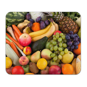 Коврик прямоугольный с принтом Спелые фрукты в Петрозаводске, натуральный каучук | размер 230 х 185 мм; запечатка лицевой стороны | ананас | арбуз | банан | богатый урожай | виноград | горох | груша | еда | капуста | картофель | лук | морковь | овощи | огурец | перец | персик | слива | сочные плоды | томат | фасоль | фрукты | яблоко