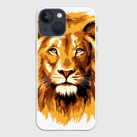 Чехол для iPhone 13 mini с принтом Король джунглей в Петрозаводске,  |  | lion | грива | дикая кошка | добыча | животное | зверь | искусство | картина | клыки | когти | король джунглей | лев | макет | мясо | набросок | портрет | хищник | царь зверей | эскиз