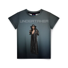 Детская футболка 3D с принтом Undertaker WWE в Петрозаводске, 100% гипоаллергенный полиэфир | прямой крой, круглый вырез горловины, длина до линии бедер, чуть спущенное плечо, ткань немного тянется | undertaker | wwe | рестлинг | спорт