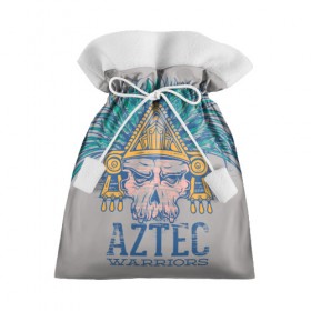 Подарочный 3D мешок с принтом Aztec Warriors в Петрозаводске, 100% полиэстер | Размер: 29*39 см | Тематика изображения на принте: античный | ацтеки | гранж | живопись | культура | майя | орнамент | ретро | старинный | элемент