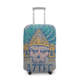 Чехол для чемодана 3D с принтом Aztec Warriors в Петрозаводске, 86% полиэфир, 14% спандекс | двустороннее нанесение принта, прорези для ручек и колес | Тематика изображения на принте: античный | ацтеки | гранж | живопись | культура | майя | орнамент | ретро | старинный | элемент