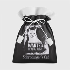 Подарочный 3D мешок с принтом Wanted Cat в Петрозаводске, 100% полиэстер | Размер: 29*39 см | белое | котик | кошка | надписи | новинки | прикольные | рисунок | черное