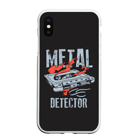 Чехол для iPhone XS Max матовый с принтом Metal Detector в Петрозаводске, Силикон | Область печати: задняя сторона чехла, без боковых панелей | metal | кровь | метал | мызыка | новинки | рок | тяжелый | череп