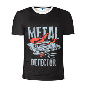 Мужская футболка 3D спортивная с принтом Metal Detector в Петрозаводске, 100% полиэстер с улучшенными характеристиками | приталенный силуэт, круглая горловина, широкие плечи, сужается к линии бедра | metal | кровь | метал | мызыка | новинки | рок | тяжелый | череп