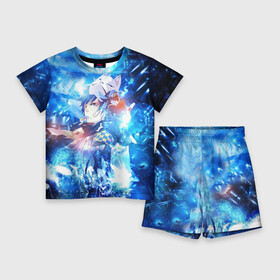 Детский костюм с шортами 3D с принтом Blue Exorcist blue art в Петрозаводске,  |  | Тематика изображения на принте: anime | ao no exorcist | blue exorcist | аниме | синий экзорцист | экзорцист