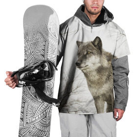 Накидка на куртку 3D с принтом Волк во весь рост в Петрозаводске, 100% полиэстер |  | волк | хищник