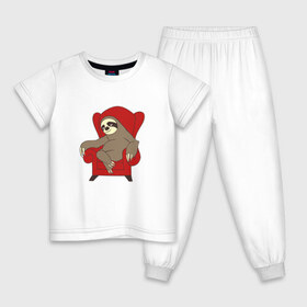 Детская пижама хлопок с принтом Ленивец в Петрозаводске, 100% хлопок |  брюки и футболка прямого кроя, без карманов, на брюках мягкая резинка на поясе и по низу штанин
 | крутой | ленивец | лень