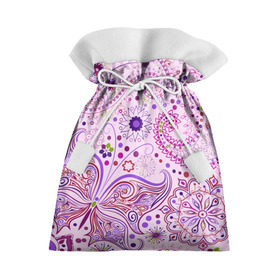 Подарочный 3D мешок с принтом Lady Butterfly в Петрозаводске, 100% полиэстер | Размер: 29*39 см | Тематика изображения на принте: винтаж | воздушный | индийские | кружева | новинки | узор | цветок | цветочный | этнические