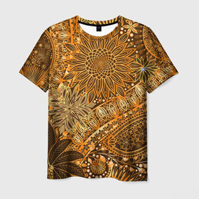 Мужская футболка 3D с принтом Коллекция Edition в Петрозаводске, 100% полиэфир | прямой крой, круглый вырез горловины, длина до линии бедер | винтаж | воздушный | индийские | кружева | новинки | узор | цветок | цветочный | этнические