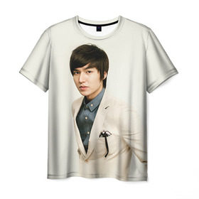 Мужская футболка 3D с принтом Lee Min Ho в Петрозаводске, 100% полиэфир | прямой крой, круглый вырез горловины, длина до линии бедер | дорама