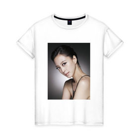 Женская футболка хлопок с принтом Song Hye-kyo в Петрозаводске, 100% хлопок | прямой крой, круглый вырез горловины, длина до линии бедер, слегка спущенное плечо | 