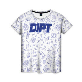 Женская футболка 3D с принтом DIPT в Петрозаводске, 100% полиэфир ( синтетическое хлопкоподобное полотно) | прямой крой, круглый вырез горловины, длина до линии бедер | 