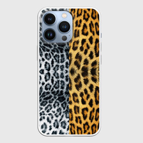 Чехол для iPhone 13 Pro с принтом Леопард Снежный Барс в Петрозаводске,  |  | Тематика изображения на принте: textures | барс | животное | леопард | пятна | снежный | текстура | чёрное с белым