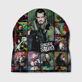 Шапка 3D с принтом Suicide Squad Rick Flag в Петрозаводске, 100% полиэстер | универсальный размер, печать по всей поверхности изделия | suicide squad | юэль киннаман rick flag