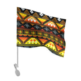Флаг для автомобиля с принтом Element ethnic в Петрозаводске, 100% полиэстер | Размер: 30*21 см | Тематика изображения на принте: орнамент | полосы | этно