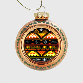 Стеклянный ёлочный шар с принтом Element ethnic в Петрозаводске, Стекло | Диаметр: 80 мм | орнамент | полосы | этно