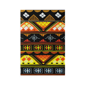 Обложка для паспорта матовая кожа с принтом Element ethnic в Петрозаводске, натуральная матовая кожа | размер 19,3 х 13,7 см; прозрачные пластиковые крепления | орнамент | полосы | этно