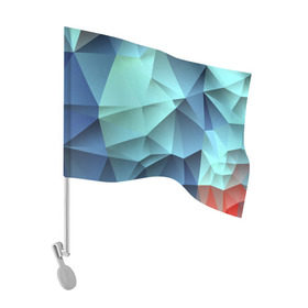 Флаг для автомобиля с принтом Polygon blue в Петрозаводске, 100% полиэстер | Размер: 30*21 см | полигон | текстура