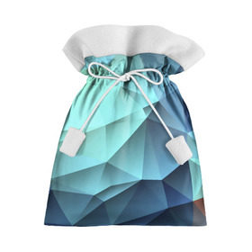 Подарочный 3D мешок с принтом Polygon blue в Петрозаводске, 100% полиэстер | Размер: 29*39 см | Тематика изображения на принте: полигон | текстура