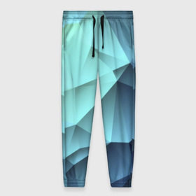 Женские брюки 3D с принтом Polygon blue в Петрозаводске, полиэстер 100% | прямой крой, два кармана без застежек по бокам, с мягкой трикотажной резинкой на поясе и по низу штанин. В поясе для дополнительного комфорта — широкие завязки | полигон | текстура