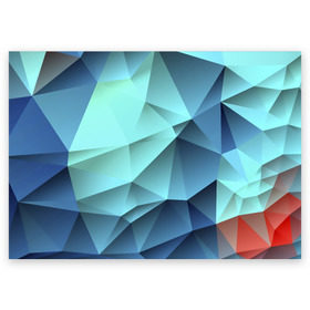 Поздравительная открытка с принтом Polygon blue в Петрозаводске, 100% бумага | плотность бумаги 280 г/м2, матовая, на обратной стороне линовка и место для марки
 | полигон | текстура