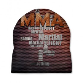Шапка 3D с принтом MMA в Петрозаводске, 100% полиэстер | универсальный размер, печать по всей поверхности изделия | judo | mixed | mma | sambo | wrestling