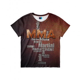 Детская футболка 3D с принтом MMA в Петрозаводске, 100% гипоаллергенный полиэфир | прямой крой, круглый вырез горловины, длина до линии бедер, чуть спущенное плечо, ткань немного тянется | judo | mixed | mma | sambo | wrestling