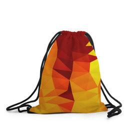 Рюкзак-мешок 3D с принтом Golden в Петрозаводске, 100% полиэстер | плотность ткани — 200 г/м2, размер — 35 х 45 см; лямки — толстые шнурки, застежка на шнуровке, без карманов и подкладки | геометрия | полигоны | разноцветный | треугольники | яркий