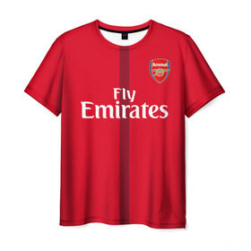 Мужская футболка 3D с принтом Арсенал (форма) в Петрозаводске, 100% полиэфир | прямой крой, круглый вырез горловины, длина до линии бедер | arsenal | арсенал | футбол