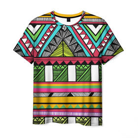 Мужская футболка 3D с принтом Зимбабве в Петрозаводске, 100% полиэфир | прямой крой, круглый вырез горловины, длина до линии бедер | африка | орнамент | этнический | этно