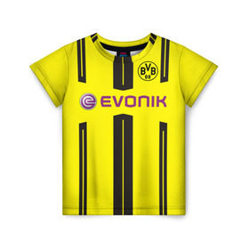 Детская футболка 3D с принтом Borussia Dortmund в Петрозаводске, 100% гипоаллергенный полиэфир | прямой крой, круглый вырез горловины, длина до линии бедер, чуть спущенное плечо, ткань немного тянется | Тематика изображения на принте: боруссия | дортмунд