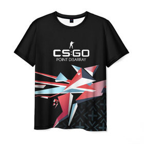 Мужская футболка 3D с принтом cs:go - Point Disarray style (Буйство красок) в Петрозаводске, 100% полиэфир | прямой крой, круглый вырез горловины, длина до линии бедер | Тематика изображения на принте: cs | csgo | го | кс