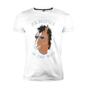 Мужская футболка премиум с принтом Конь БоДжек в Петрозаводске, 92% хлопок, 8% лайкра | приталенный силуэт, круглый вырез ворота, длина до линии бедра, короткий рукав | bojack horseman