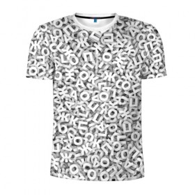 Мужская футболка 3D спортивная с принтом Буквы в Петрозаводске, 100% полиэстер с улучшенными характеристиками | приталенный силуэт, круглая горловина, широкие плечи, сужается к линии бедра | 